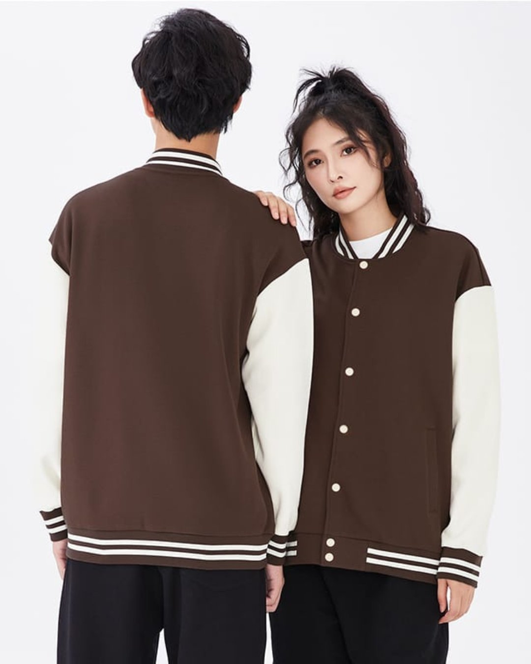 Lite Brown (White) Varsity Jackets For Winter