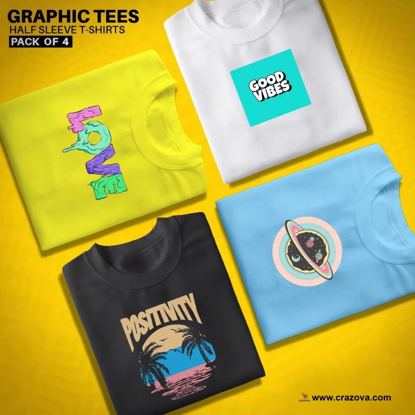 Pack of 4 Printed Tees