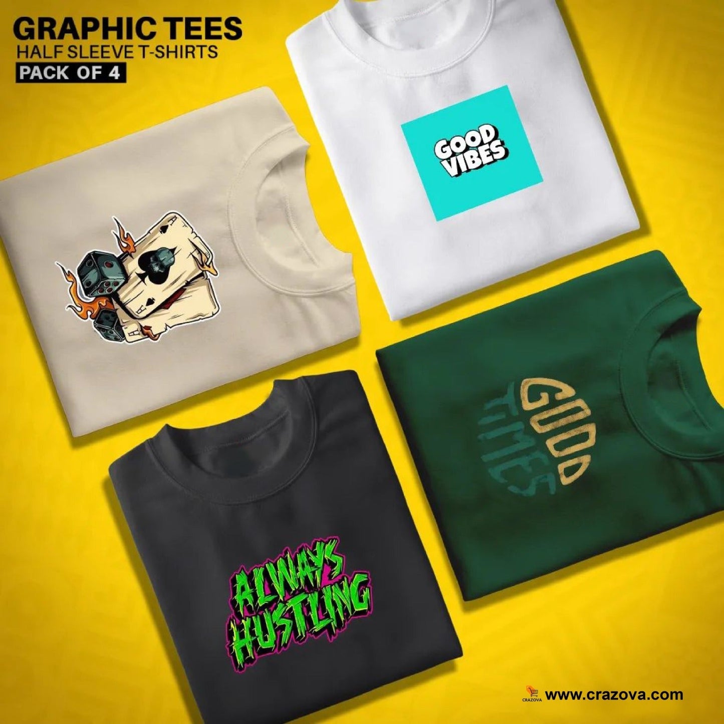 Pack of 4 Printed Tees