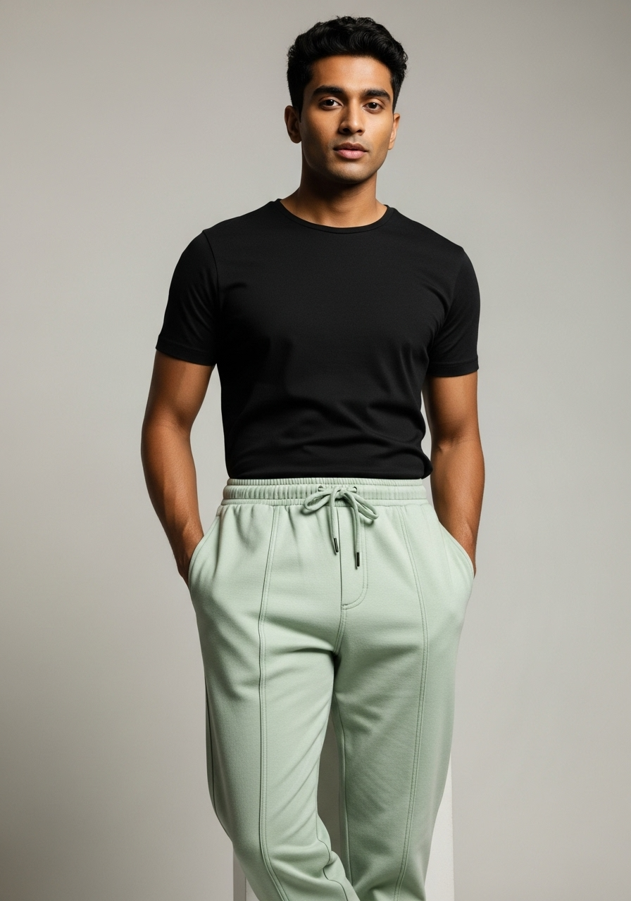 Mid Green Pleated Unisex Trouser
