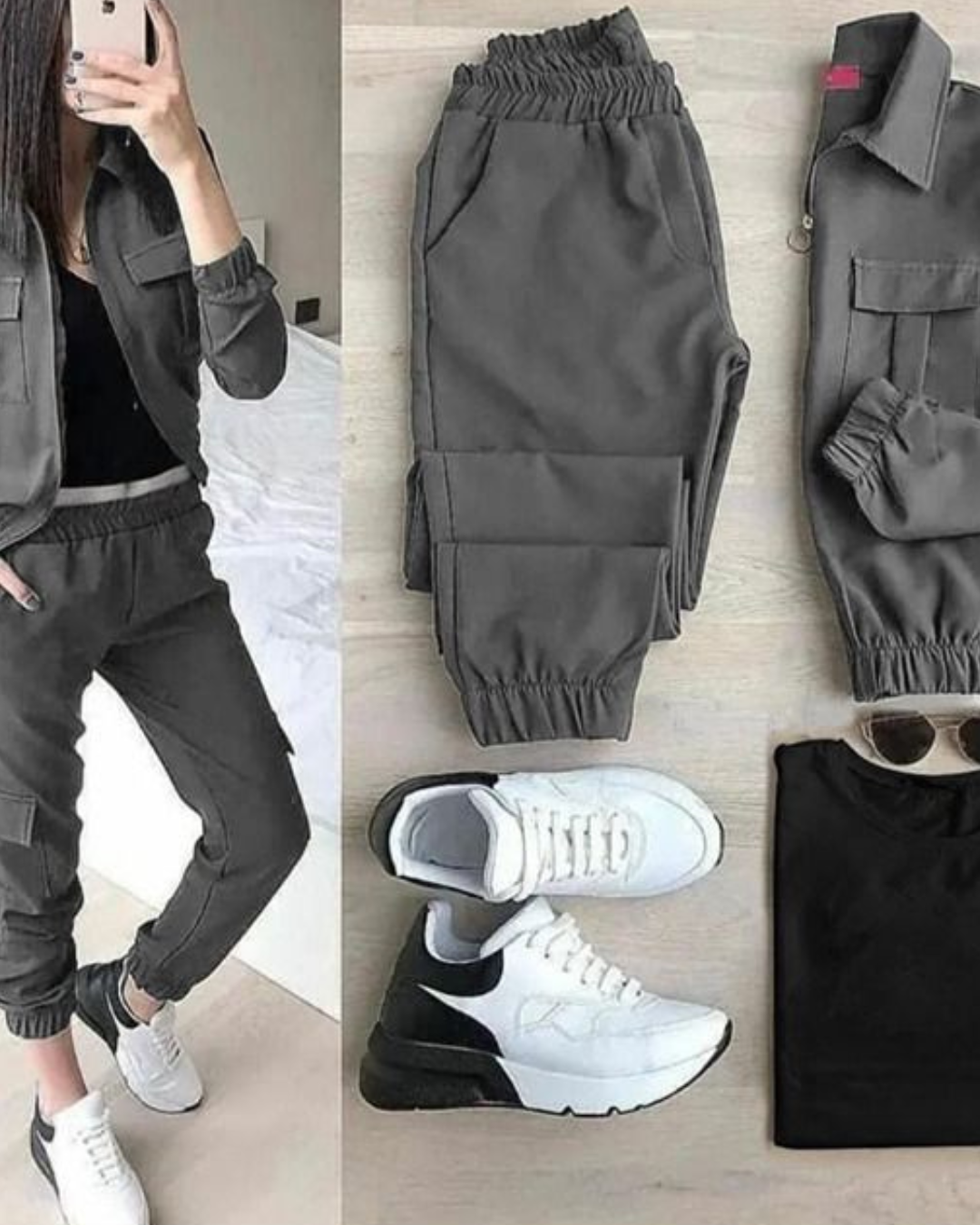 3 Pcs Winter Pocket Style Tracksuit