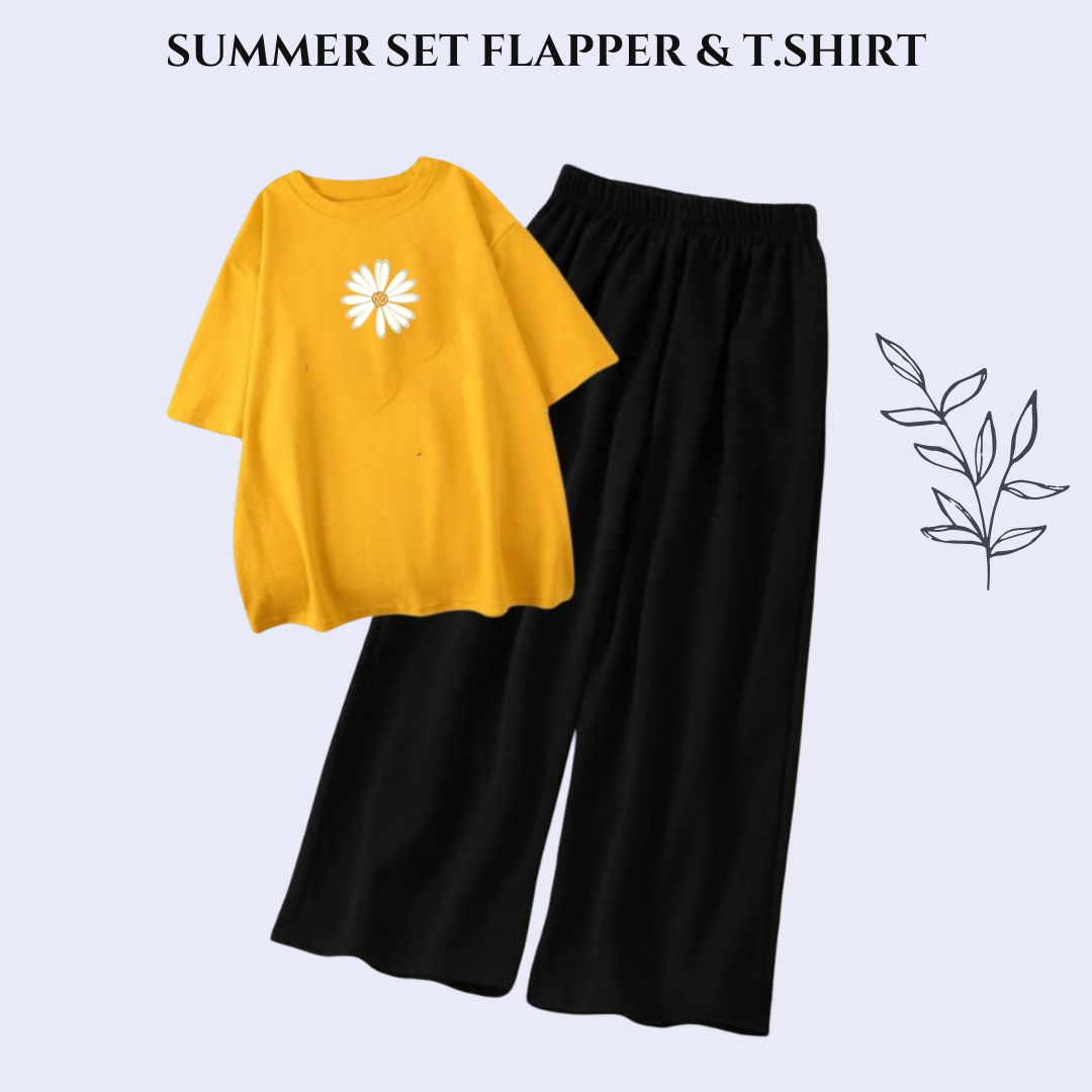Flower Tee & Black Flapper