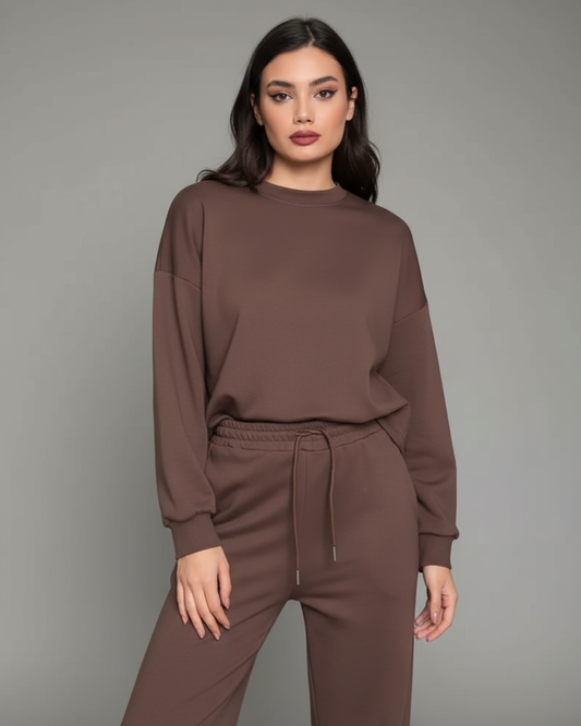 Dark Brown Sweatshirt & Flapper Trouser