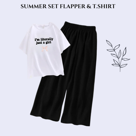 I'm Literally Just A Girl Tee & Black Flapper