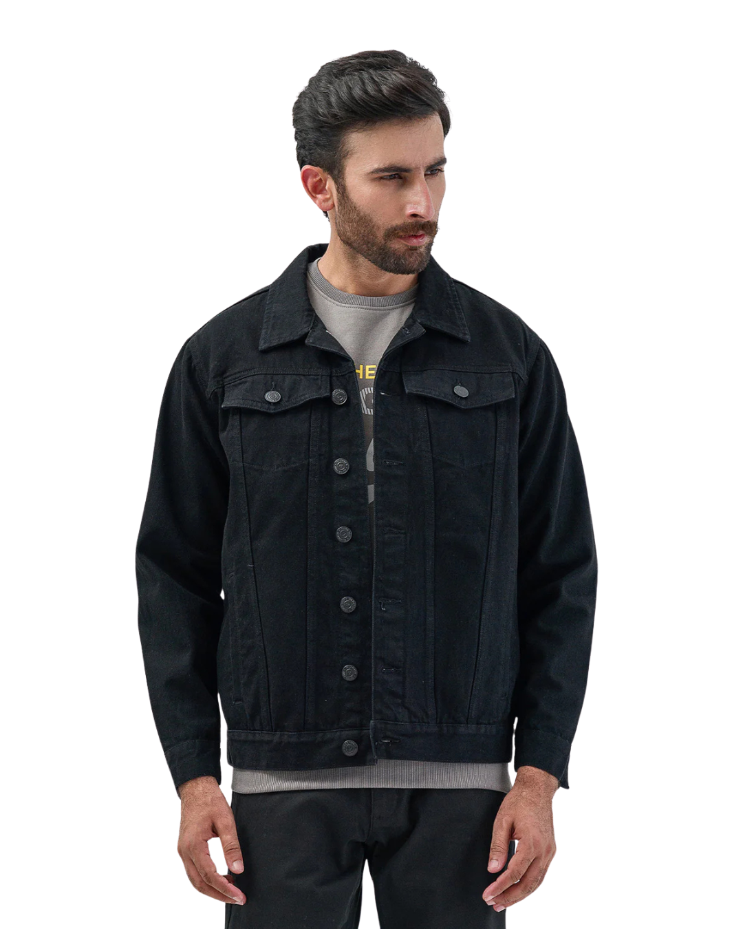 UNISEX DENIM BLACK JACKET