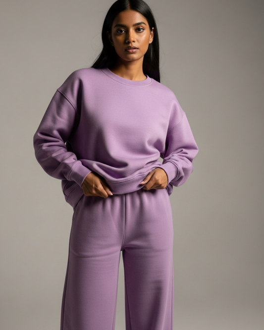 Lilac Sweatshirt & Flapper Trouser