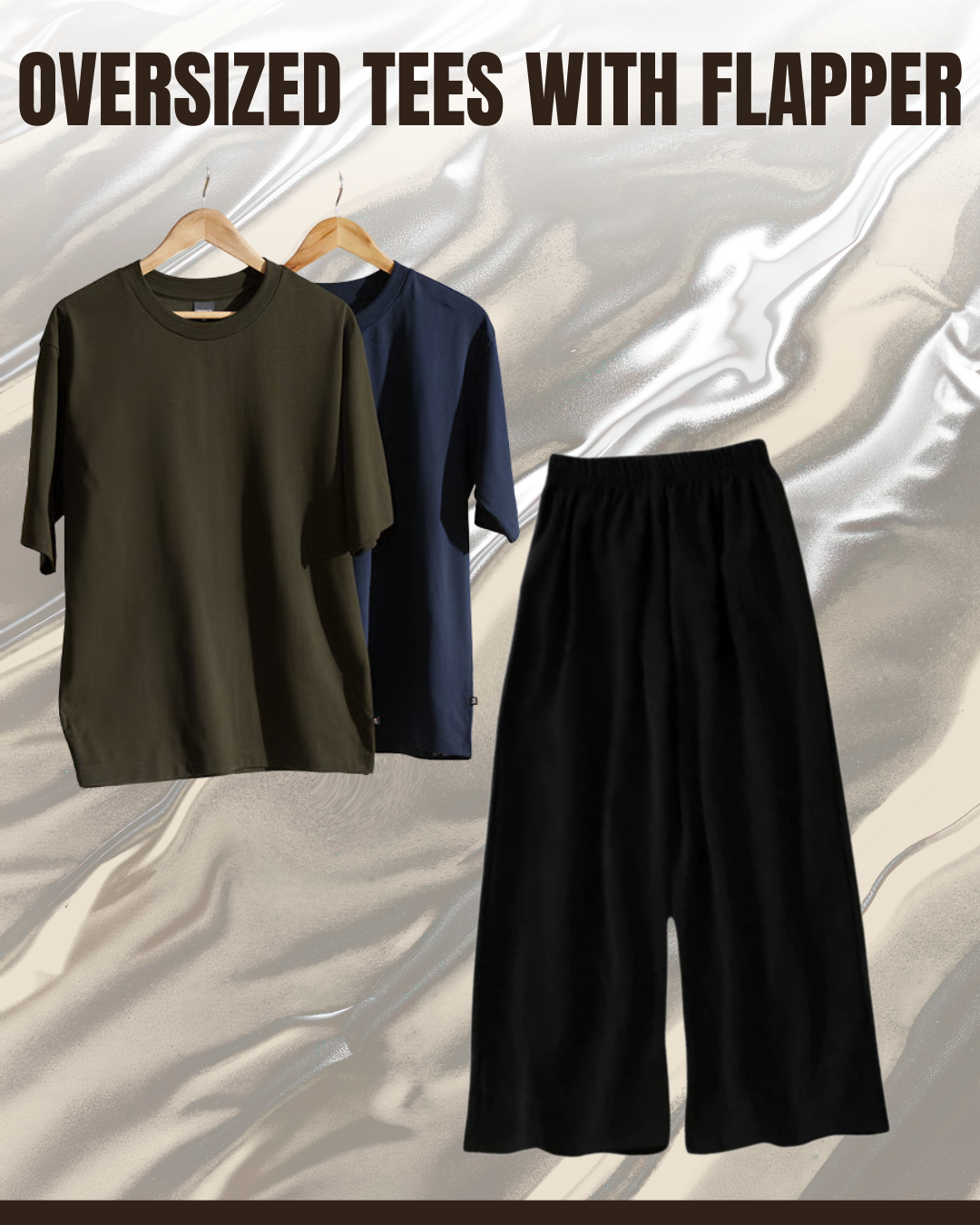 Pack of 2 Plain Drop Shoulder Tees And Flapper