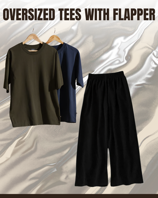 Pack of 2 Plain Drop Shoulder Tees And Flapper