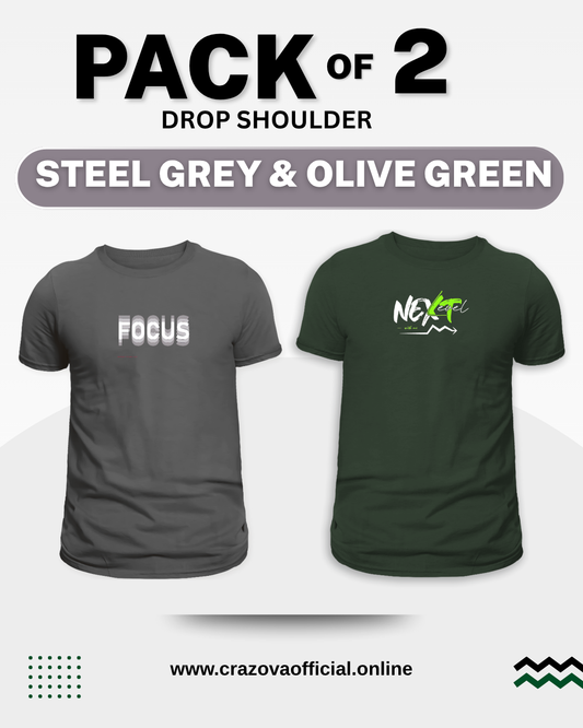 Unisex Pack of 2 Drop Shoulder T-shirts
