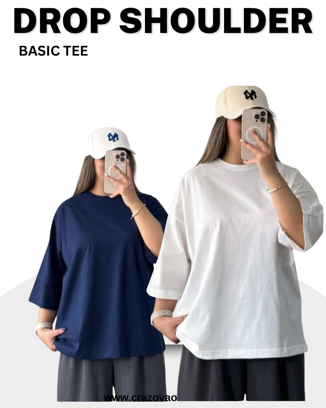 Unisex Pack of 2 Plain Oversized T-Shirts