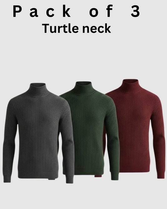 Pack of 3 Unisex High-Neck