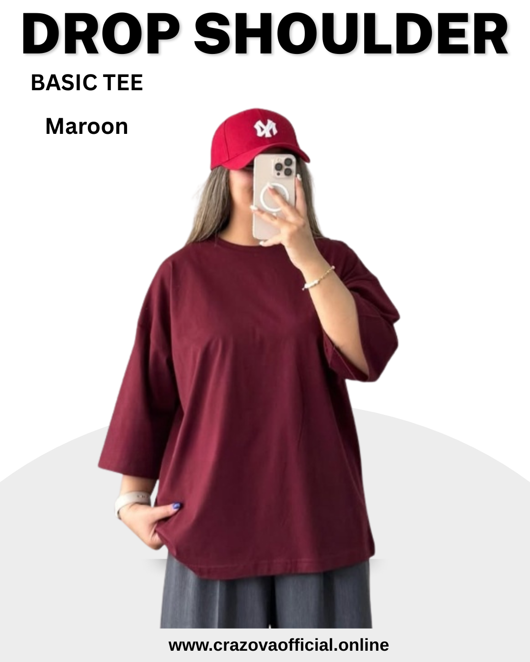 Maroon Unisex Plain Oversized T-Shirts