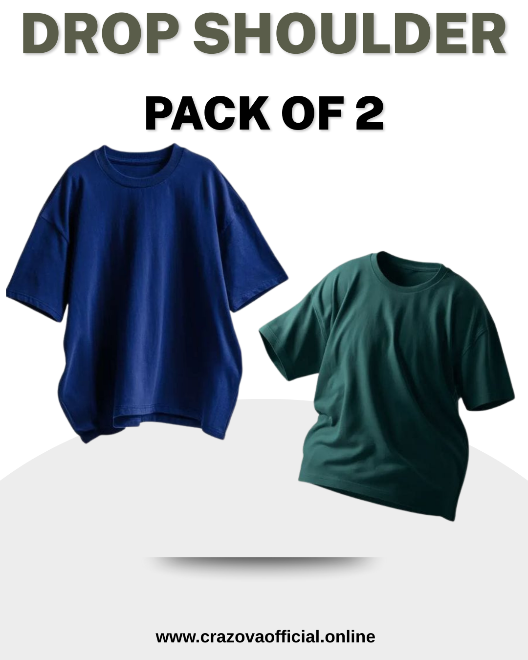 Unisex Pack of 2 Plain Oversized T-Shirts