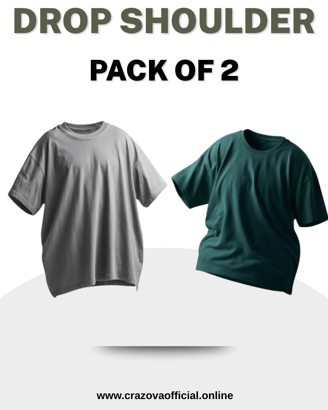 Unisex Pack of 2 Plain Oversized T-Shirts