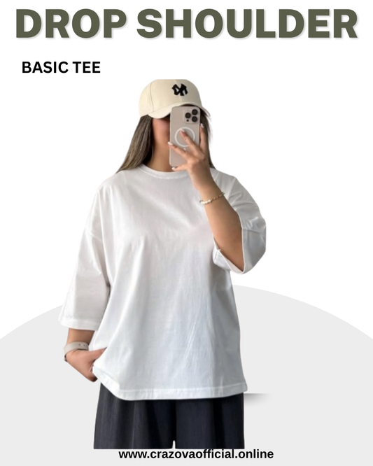 White Unisex Plain Oversized T-Shirts