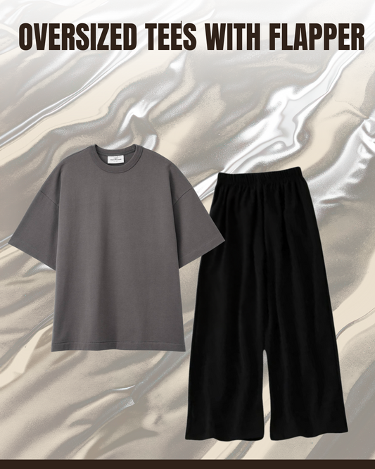 Unisex Plain Drop Shoulder Tees And Flapper