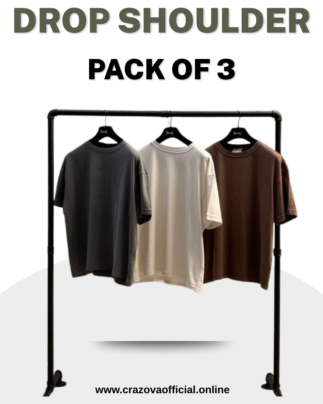 Unisex Pack of 3 Plain Oversized T-Shirts