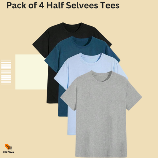 Pack of 4 Basic Plain T-Shirts