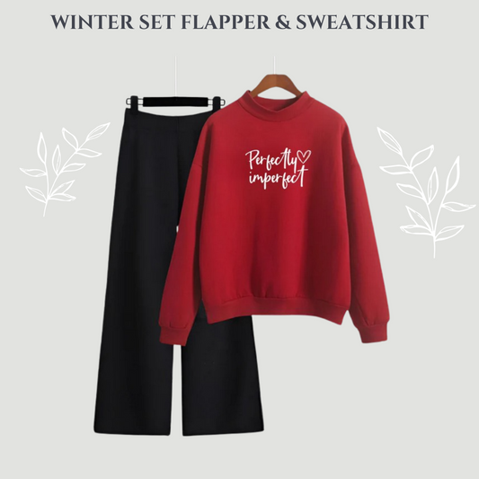 Perfectly Imperfect Red Sweatshirt And Flapper