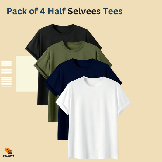 Pack of 4 Basic Plain T-Shirts