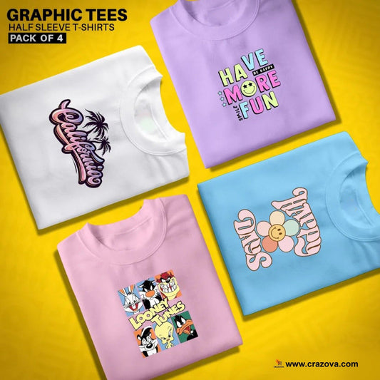 Pack of 4 Printed Tees