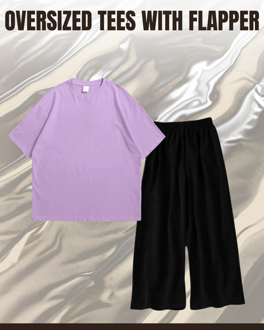 Unisex Plain Drop Shoulder Tees And Flapper