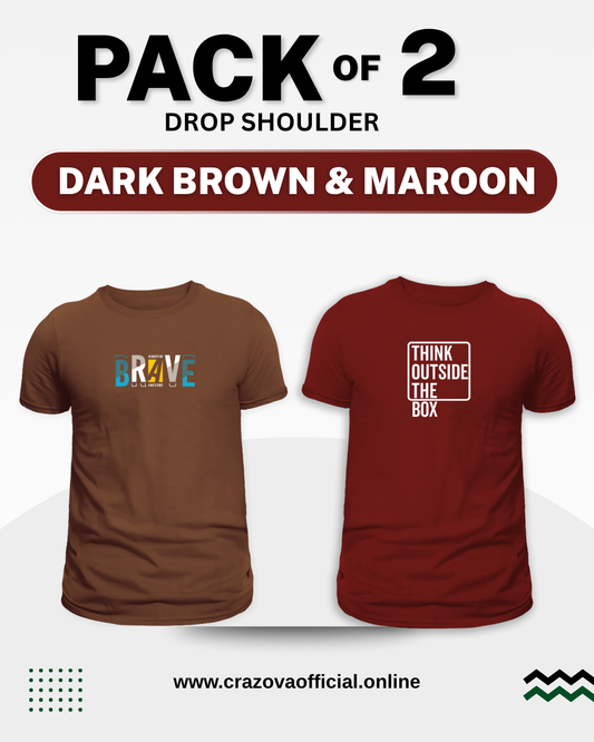 Unisex Pack of 2 Drop Shoulder T-shirts