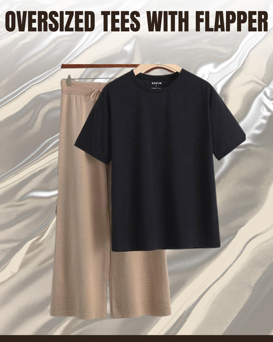 Unisex Plain Drop Shoulder Tees And Flapper