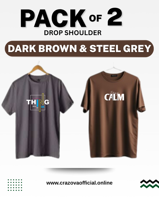 Unisex Pack of 2 Drop Shoulder T-shirts
