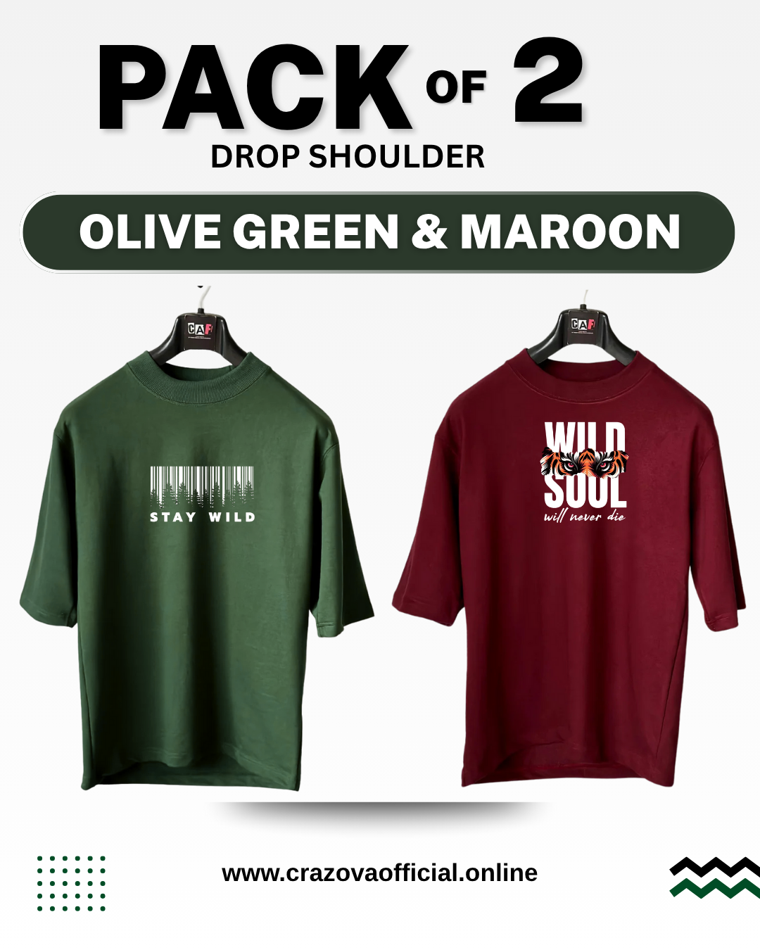Unisex Pack of 2 Drop Shoulder T-shirts