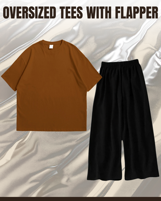 Unisex Plain Drop Shoulder Tees And Flapper
