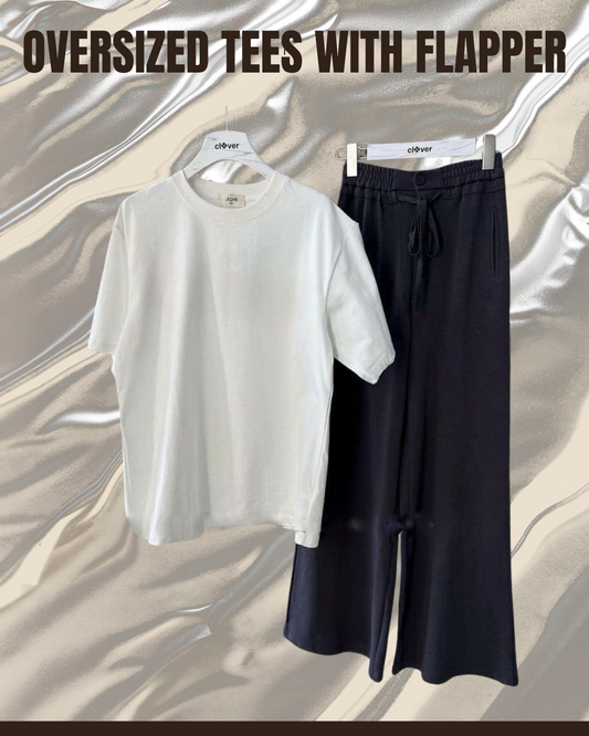 Unisex Plain Drop Shoulder Tees And Flapper