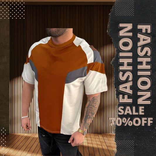 Panel Drop shoulder T-shirt