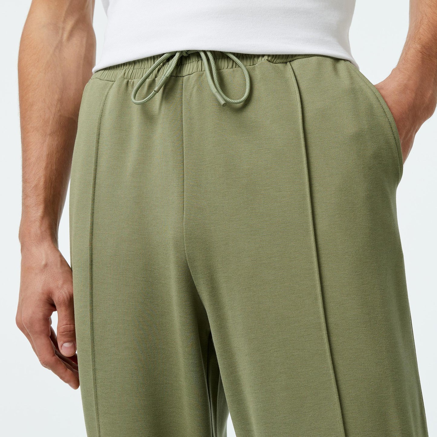Olive Green Pleated Unisex Trouser