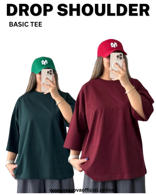 Unisex Pack of 2 Plain Oversized T-Shirts