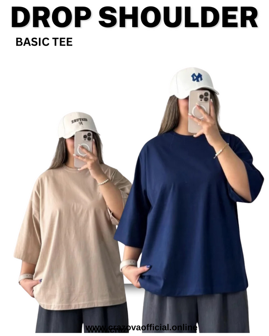 Unisex Pack of 2 Plain Oversized T-Shirts