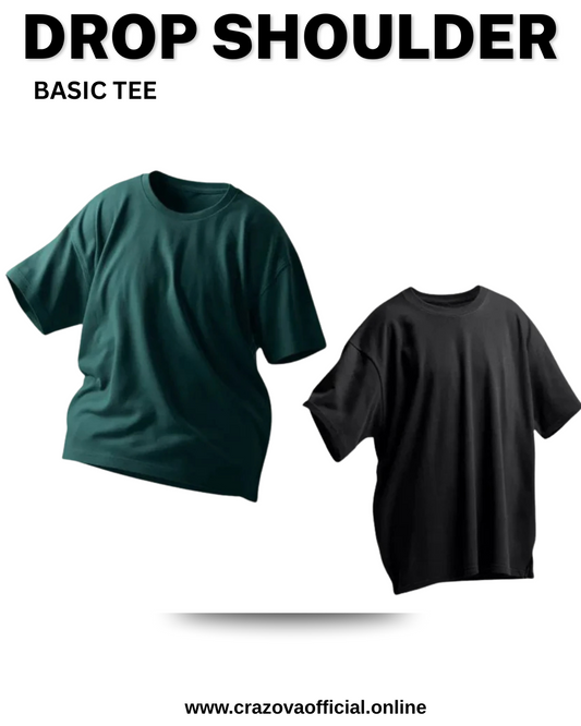 Unisex Pack of 2 Plain Oversized T-Shirts