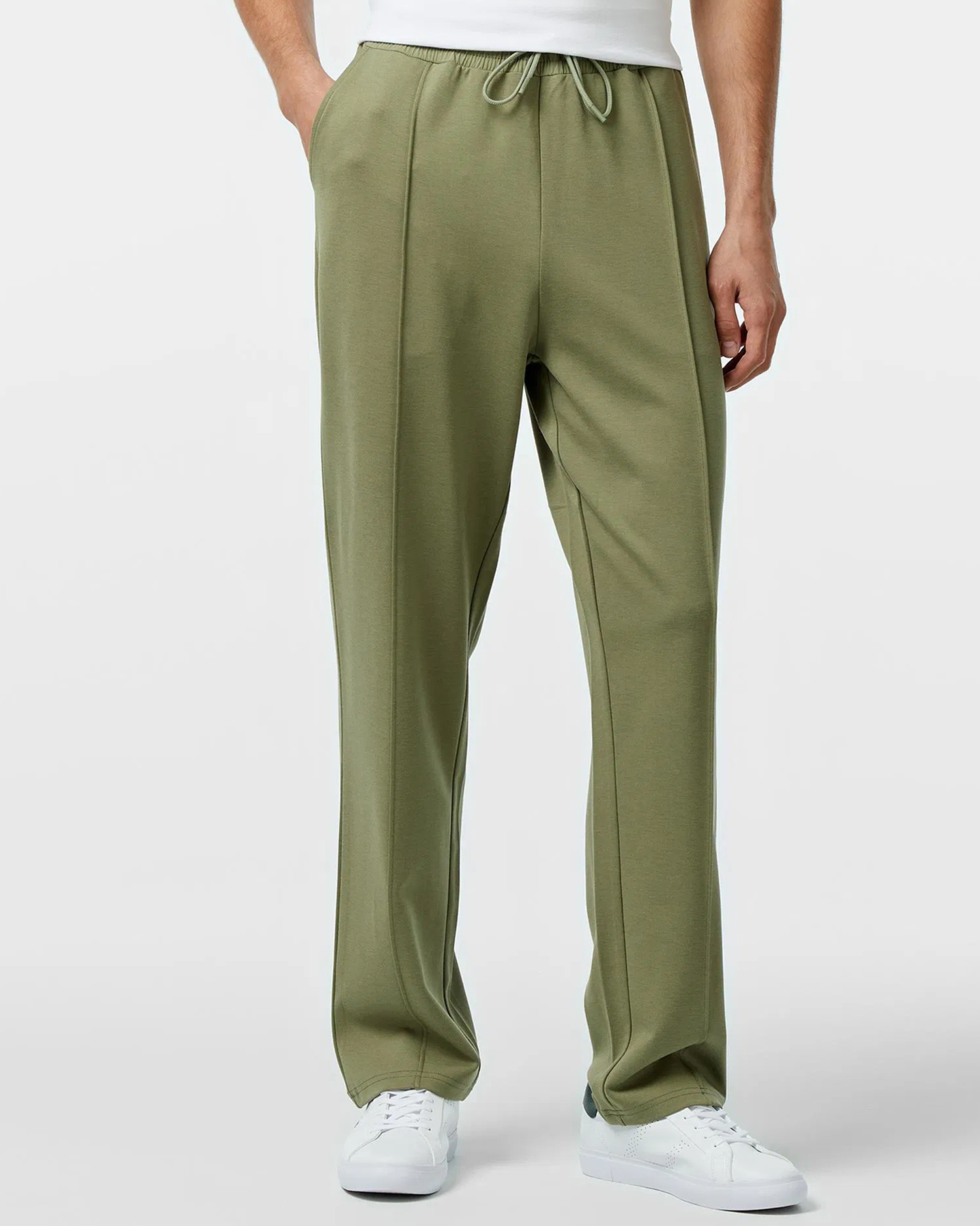 Olive Green Pleated Unisex Trouser