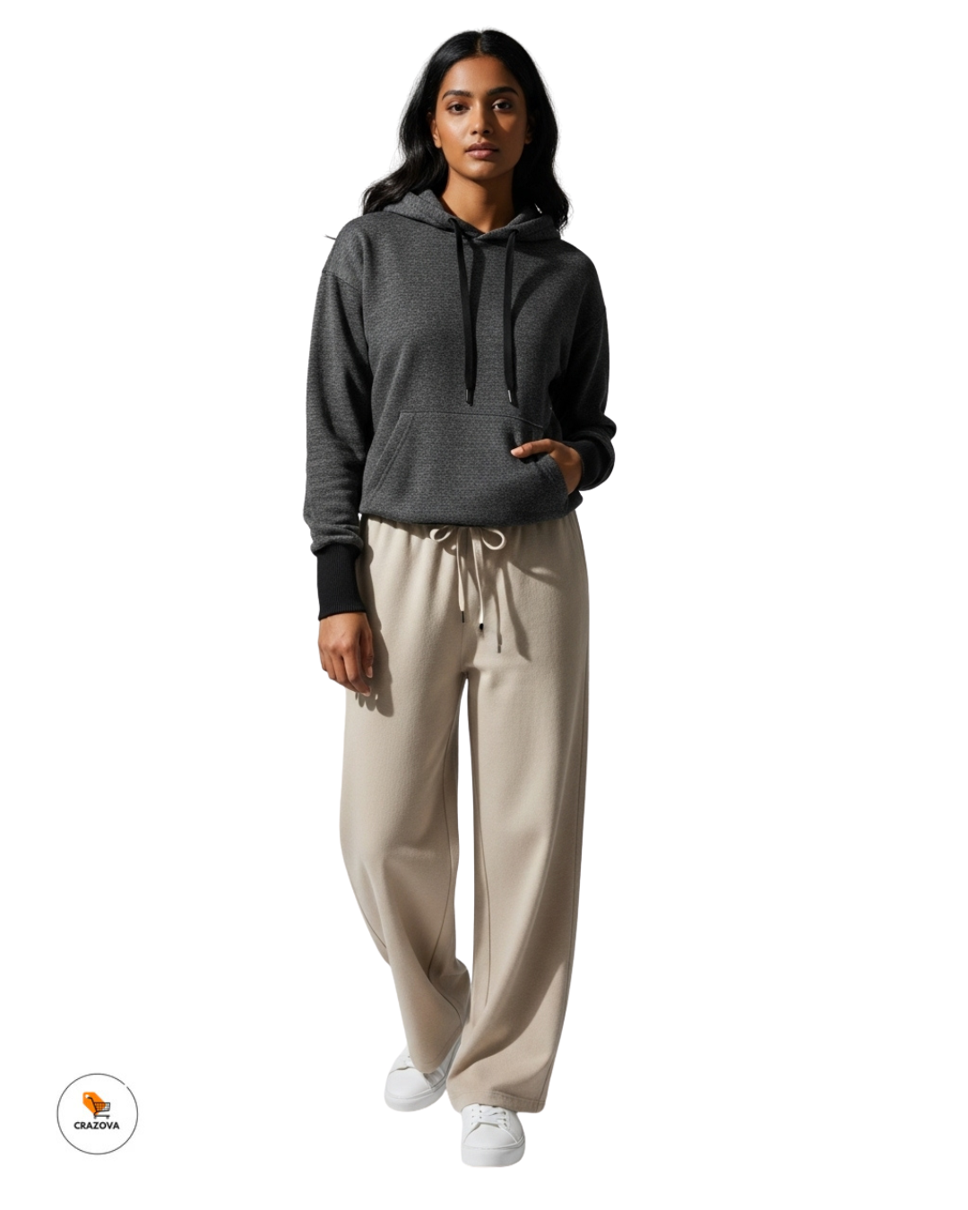 Charcoal Grey Hoodie And Flapper