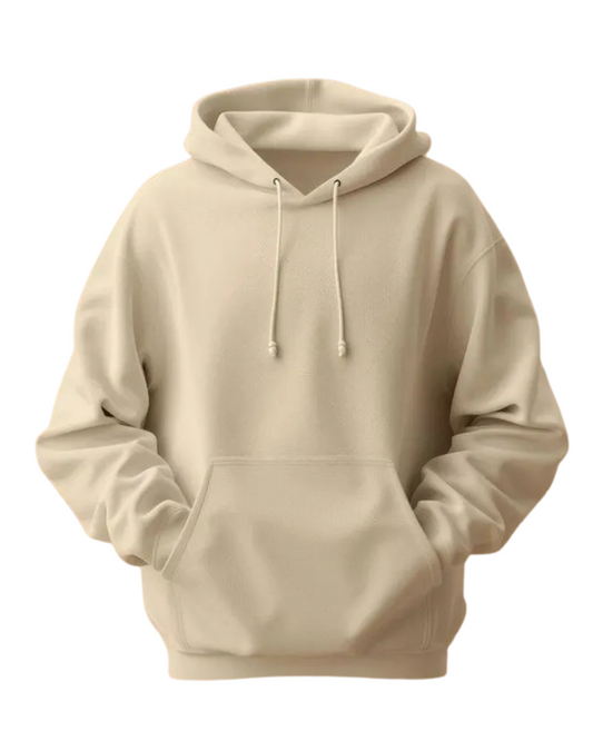 Beige Plain Hoodies