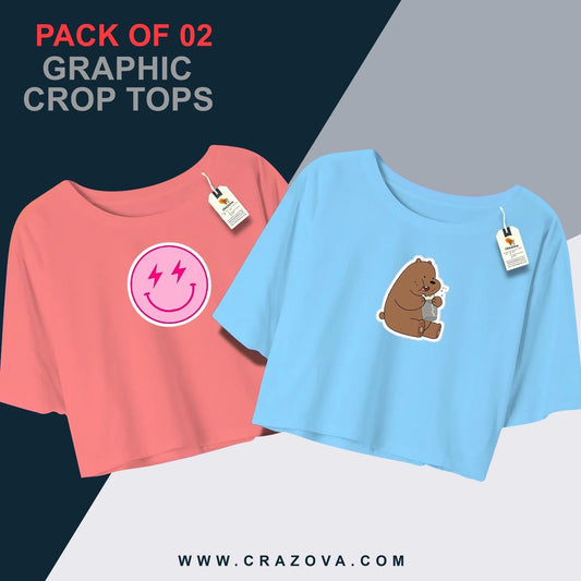 Smile Pack of 2 Crop Tees