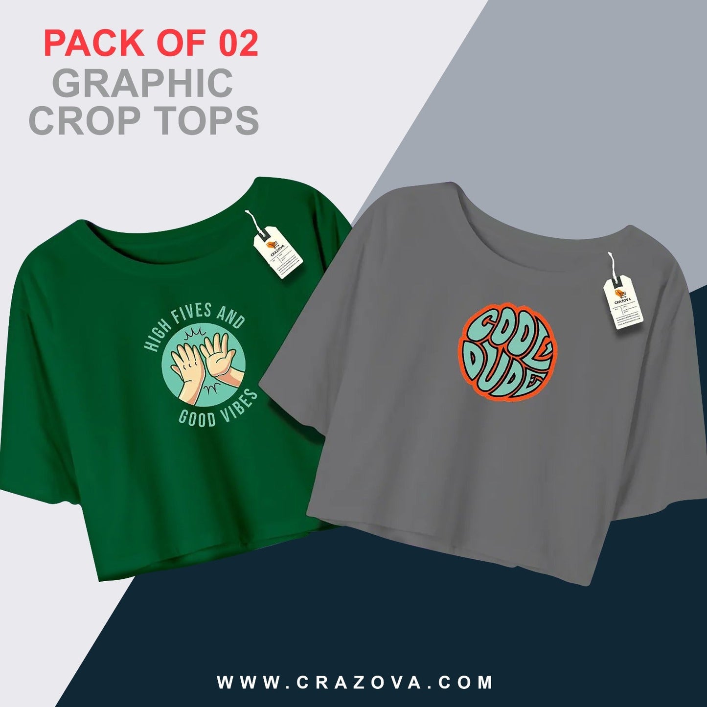 Pack of 2 Crop Tees