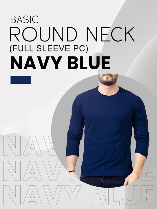 Unisex Navy Blue Full Sleeves T-Shirts