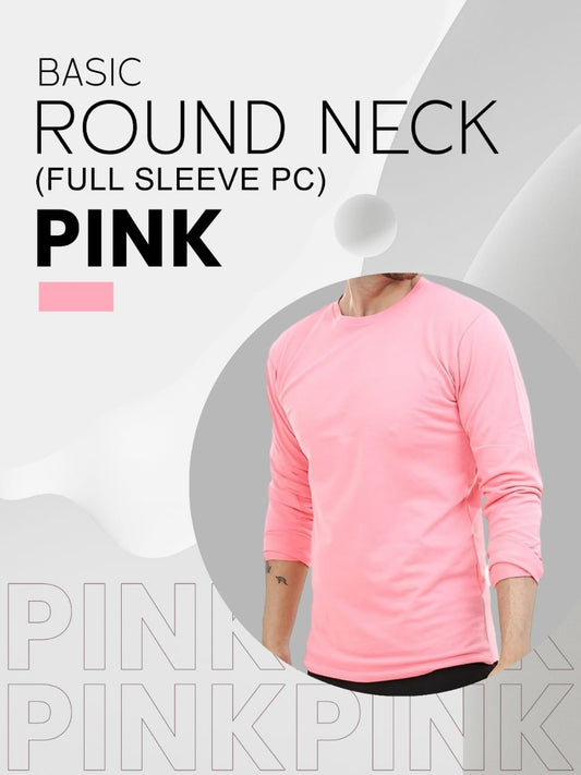 Unisex Pink Full Sleeves T-shirts