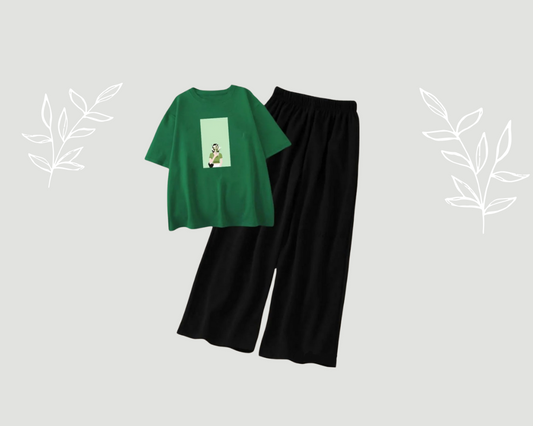 Self Girl Printed Tee & Flapper