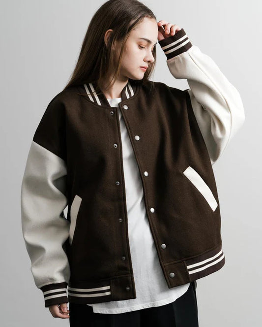 Dark Brown  Varsity Jackets For Winter