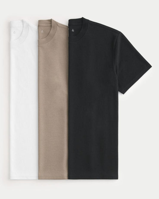 crazovaofficial  Unisex Pack of 3 Plain Oversized T-Shirts