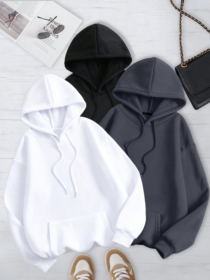 Unisex Pack of 3 Plain Hoodies