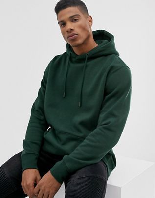Bottle Green Plain Hoodies