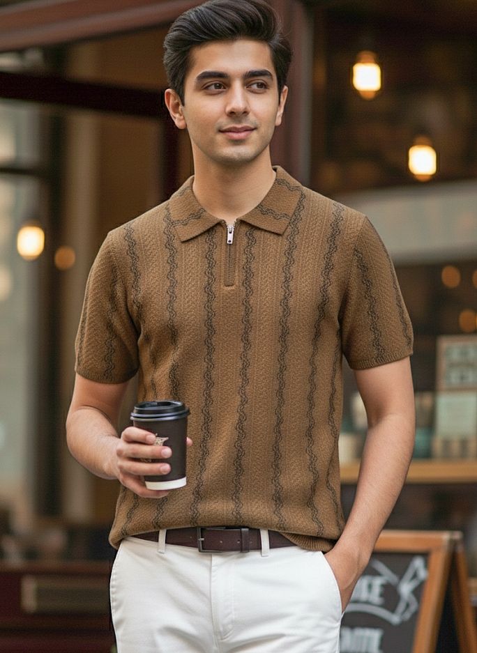 Texture Polo T-Shirt